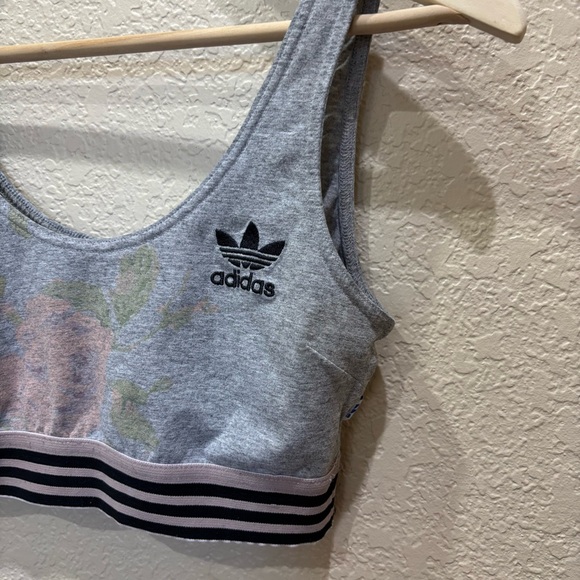 Adidas Originals Pastel Rose Sports Bra Rita Ora Floral Grey Firebird Small - Picture 6 of 10